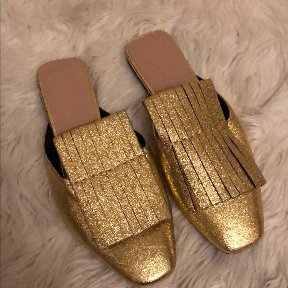 Zara gold flats